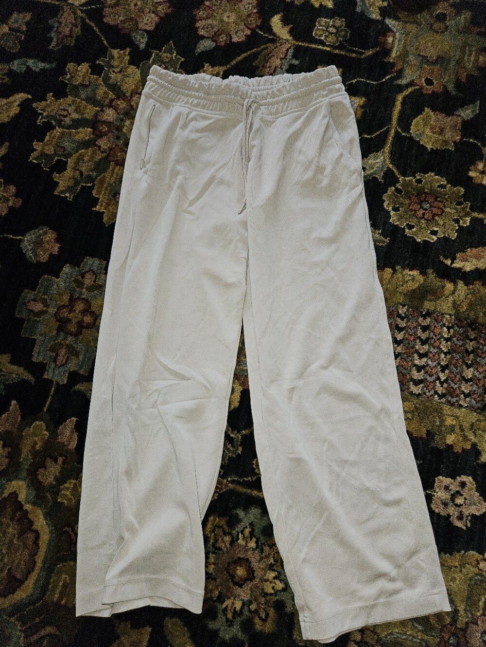 Casual White Drawstring Sweatpants